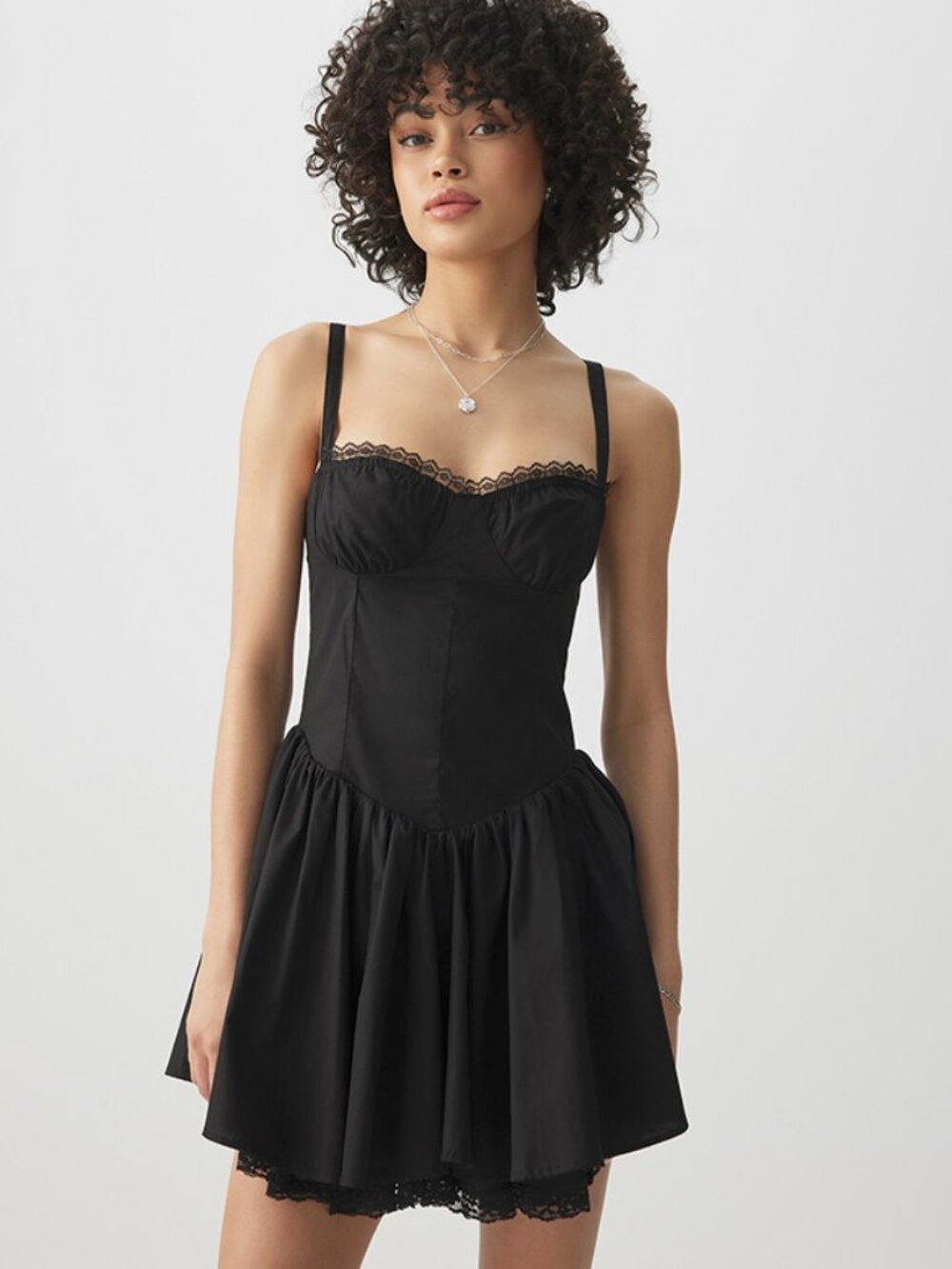 Ardene Black V-waist Mini Bustier Dress
